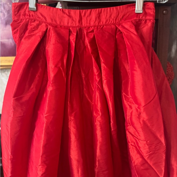 FREE PEOPLE EMELIA RED SATIN FULL MIDI SKIRT XS SMALL - Picture 9 of 11